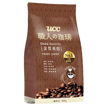 ucc 職人的珈琲 金質重焙咖啡豆  咖啡豆(無研磨)  400g  1包