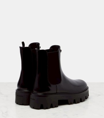 Prada Logo leather platform Chelsea boots