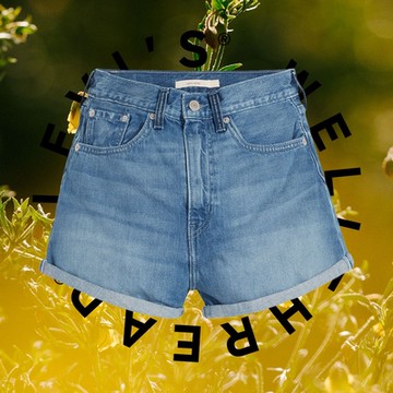 Levis Wellthread環境友善系列 女款 High Loose復古超高腰牛仔闊腿短褲 / 天然染色工藝