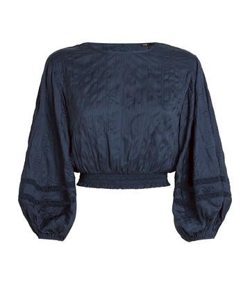 Maje Cropped Lace-Detail Blouse