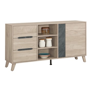 文創集 比克坡5.1尺開門三抽低餐櫃-151.5x40x80cm免組