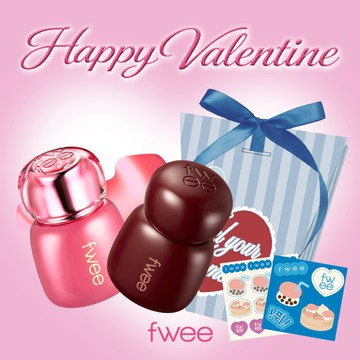 快速出貨【fwee】我愛你❤️3D透明水晶唇釉+玫瑰心動鎖色唇露＋品牌貼紙(獨家禮盒)