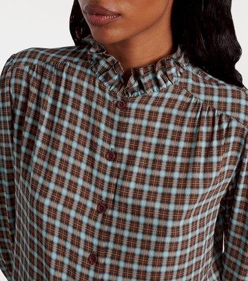 Prada Checked silk-blend georgette shirt