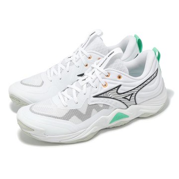 Mizuno 排球鞋 Wave Momentum Elite 男鞋 女鞋 白 綠 緩衝 室內運動 美津濃 V1GA2512-21