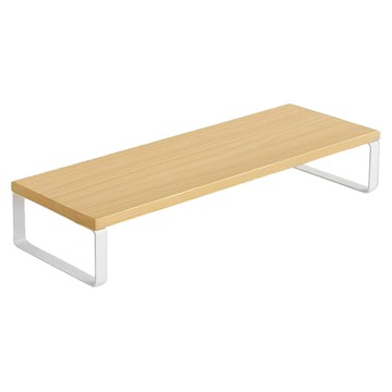 德利生活 螢幕增高架 40 x 20 x 8cm  原木色 + 白色