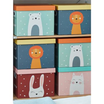 圣保可愛動漫卡通紙質兒童玩具收納盒儲物整理箱帶蓋創意零食收納