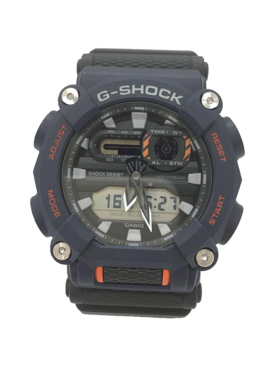 CASIO◆クォーツ腕時計_G-SHOCK/デジアナ/ラバー/BLK/GRY