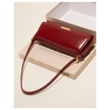 GXFMOD新品小眾設計真皮法棍包2025流行紅色結婚包單肩斜挎新娘包