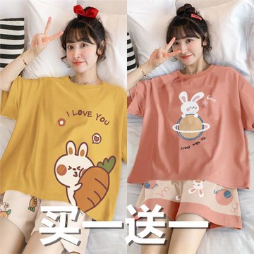 睡衣女士夏季短袖純棉薄款2023年新款大碼夏天兩件套裝夏款家居服