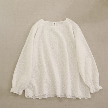 蕾絲刺繡文藝娃娃衫187133