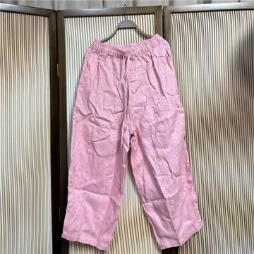 葉子夏季新高品質亞麻休閑褲女寬松百搭拼接老爹褲72-114 122 92