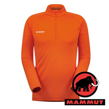 【MAMMUT 長毛象】Performance 男半門襟長袖上衣『火熱紅』1016-00091 戶外 露營 登山 長袖 冬季 保暖 禦寒
