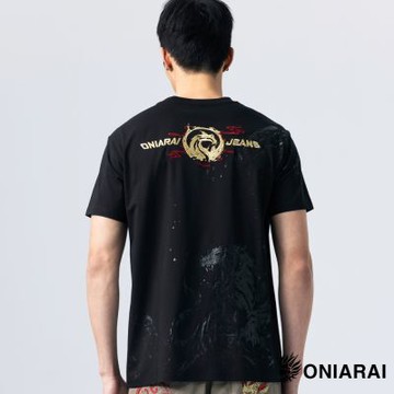 鬼洗 BLUE WAY – 和藝術鐙瓦墨虎短TEE(黑)