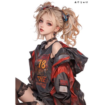 【10月新作5】07-094-0114 人物貼紙 輕龐克女孩