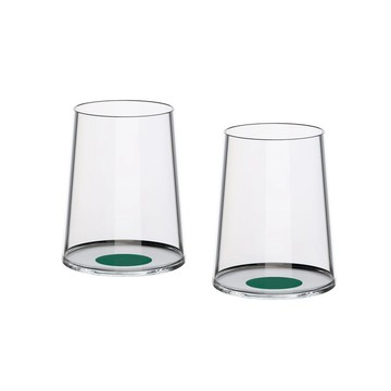 SplitGlass 水晶玻璃白酒杯 - 2 件套裝 (綠色)