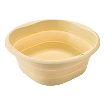 日本SP SAUCE 可吊掛折疊臉盆 小型  粉黃色  1個