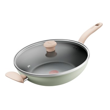 Tefal 法國 抹茶時光系列30CM不沾小炒鍋-加蓋(電磁爐適用)
