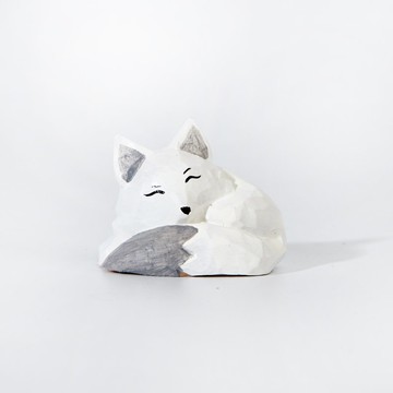 Fofala 沉睡北極狐木雕