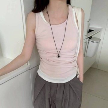 ATTENTION-彩色顏料罐!削肩棉背心