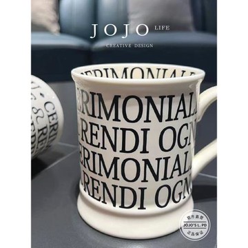 JOJO'S L. PD.XingLing.咖啡杯黑色字母英倫風陶瓷馬克杯 | 杏玲