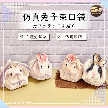 【🇹🇼禮焙咖啡】 仿真兔子束口袋 立體兔耳朵 兔子收納袋 兔子收納包 兔子化妝包 兔子 化妝包 禮物