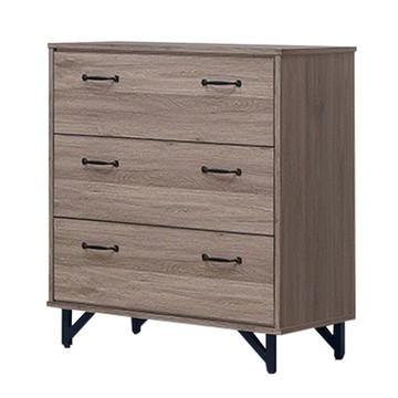 【綠活居】岡祖爾  時尚2.7尺三斗櫃/收納櫃-80.5x46x95cm免組