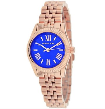 『Marc Jacobs旗艦店』美國代購 MK3272 Michael Kors玫瑰金色深藍錶面腕錶｜MK｜100%全新正品｜
