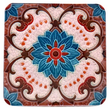 木子創意 方形磁鐵杯墊 藍色花 台灣製造  9 x 9cm  1個