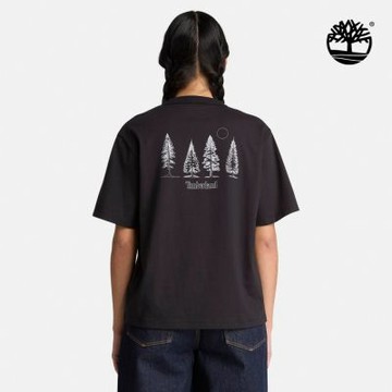Timberland官方旗艦 女款黑色休閒短袖T恤|0YH5U001