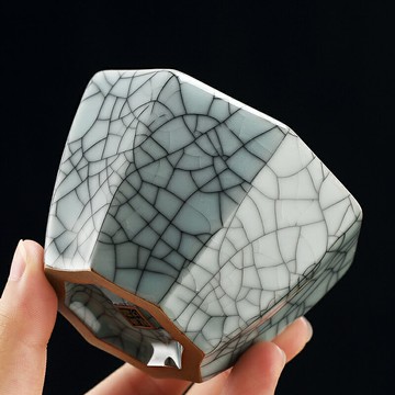 官窯青瓷主人杯陶瓷茶杯個人專用單杯哥窯品茗杯茶碗茶盞功夫茶具