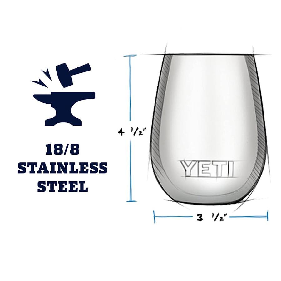 Yeti Rambler 10 oz Wine Tumbler with Maglisder Lid Navy