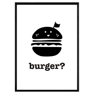 漢堡海報 居家裝飾  59.4 x 42cm  黑色