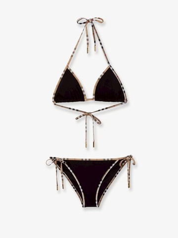 Nylon bikini with Burberry check profiles - BURBERRY - gender_Woman