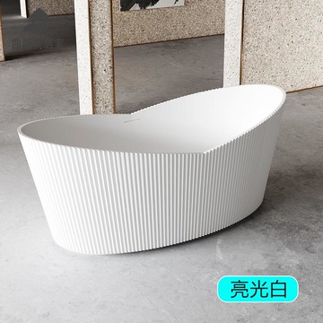 免運 可開發票 亞克力浴缸 家用條紋輕奢獨立式設計師款浴盆Q112152