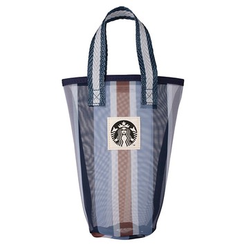 星巴克星質感直紋網布隨行杯袋