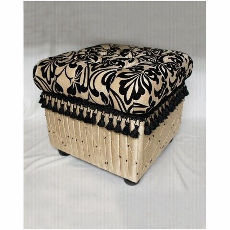 布地が可愛い収納付きスツール スツールボックス スツールbox 椅子 おしゃれ ブラック ベージュ 通販 Lineポイント最大0 5 Get Lineショッピング