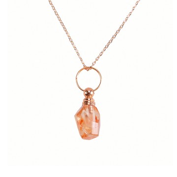 財溢黃水晶香水瓶項鍊  (招財/事業運/招貴人/偏財運)