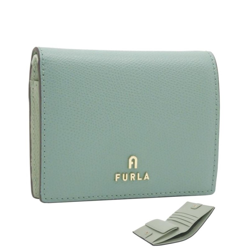 フルラ FURLA CAMELIA コンパクト財布 S MINERAL GREEN+FELCE int. グリーン系  WP00304_ARE000_1007_2042S カメリア 2つ折りウォレット Sサイズ レディース | LINEブランドカタログ