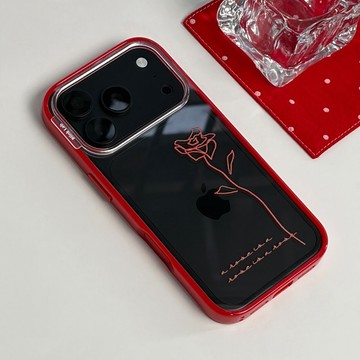 【Blink Lab】紅玫瑰透明 iPhone 18 17 16 15 14 13 Pro Max 質感 手機殼 保護殼