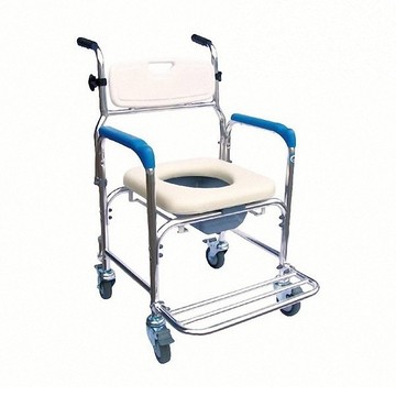 【海夫健康生活館】杏華 附輪 鋁合金 固定式 便盆椅