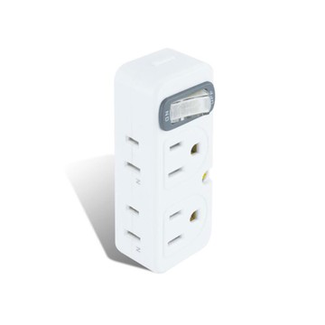 【聖岡科技Dr.AV】TNT-829S分接器2孔+3孔1開4插(帶燈開關 3轉2 插角靠邊設計  阻燃 防火)