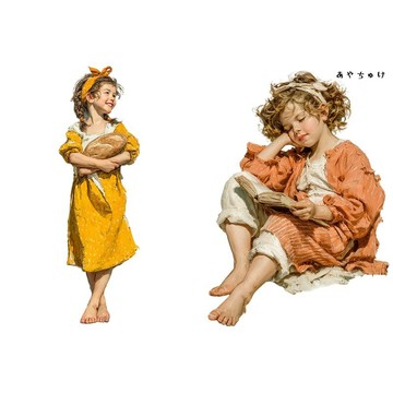 【4 月新品 2】08-122-0080 人物貼紙 田園女孩
