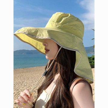 大檐披肩護脖漁夫帽子女夏季速幹戶外騎車釣魚帽男女同款 帽子 防曬 夏季 防曬帽子遮臉防紫外線 防曬帽子 帽子披肩 盆帽