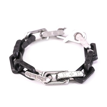 Louis Vuitton LV M00686 Monogram Chain 雙色鏈條手鍊.黑/銀