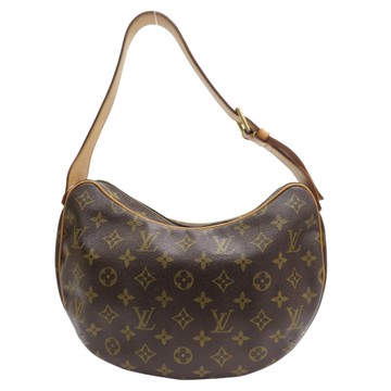 【二手名牌BRAND OFF】LOUIS VUITTON LV 路易威登 棕色 原花 帆布 Croissant MM 肩背包 M51512