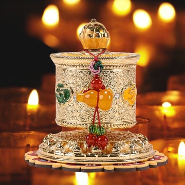 六字真言旺運轉經輪 (化解災厄/淨外磁場/保平安/開運擺件)