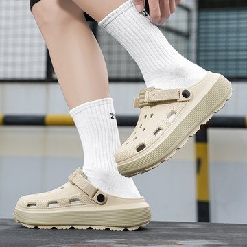 快速風乾不殘留異味洞洞鞋男女同款可固定後絆帶防脫落耐磨大底濕地止滑全防水清水可沖洗透氣孔洞瀝水防悶腳加厚軟底戶外洞洞鞋