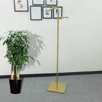 定制不銹鋼服裝店展示架正掛架落地式拉絲金色陳列架掛架衣服貨架