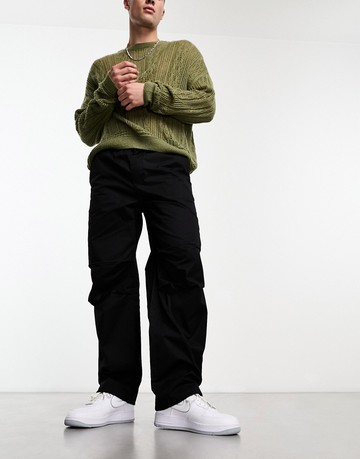 Only & Sons parachute pant in black