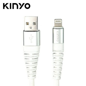 【KINYO】USB-A901 蘋果6A超快充數據線-白 1.2m【三井3C】